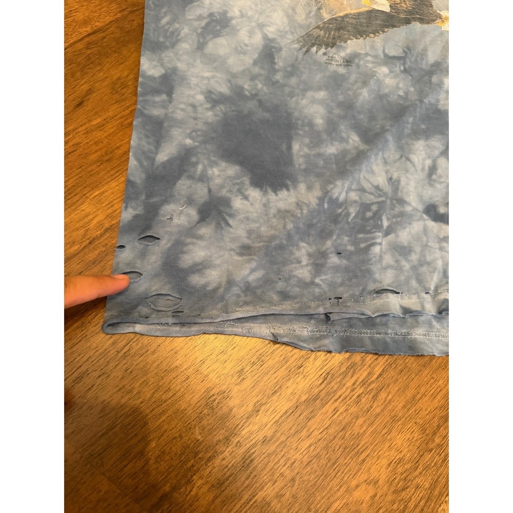 Vintage The Mountain Bald Eagle Mountain Tie Dye T Shirt Blue Distressed XL - Picture 3 of 8